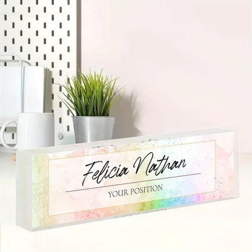 Miniatura 15 de Placa de nombre personalizada, placa de nombre personalizada para oficina, accesorio de escritorio de acrílico, regalos para compañeros de trabajo