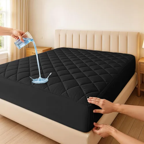 Miniatura 2 de LUX Décor Protector de Colchón Twin - Cubrecolchón Acolchado Elástico Ajustable Protector Hasta 16 Pulgadas de Profundidad - Cubrecolchón Suave