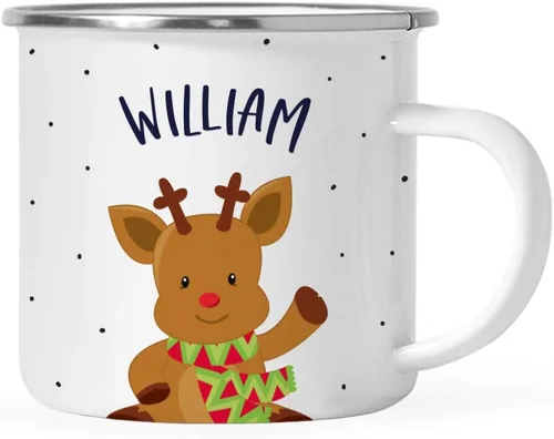 Miniatura 23 de Andaz Press Taza de café de acero inoxidable con nombre personalizado de 11 onzas para niños, diseño de búho azul festivo, 1 paquete, taza