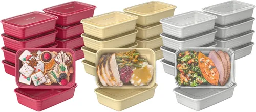 Miniatura 10 de Bentgo Prep Kit de preparación de comidas de 60 piezas, recipientes de alimentos reutilizables PFAS y sin BPA, 1 compartimento, 2 compartimentos y 3