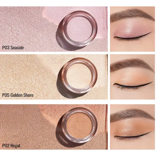 Miniatura 27 de Oulac Sombra de ojos en crema con brillo también para iluminador Sombra de ojos mezclable Resistente al agua y de larga duración con fórmula Pureza