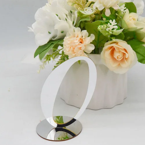Miniatura 4 de NUOBESTY 10 piezas de acrílico para números de mesa, elegantes tarjetas de números de asiento de boda, reutilizables, decoración de mesa