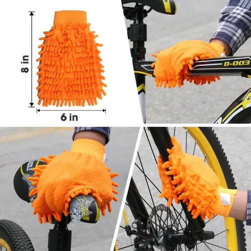 Miniatura 6 de Juego de herramientas de limpieza de bicicletas de 7 piezas, kit de cepillo limpio para bicicleta, adecuado para montaña, carretera, ciudad