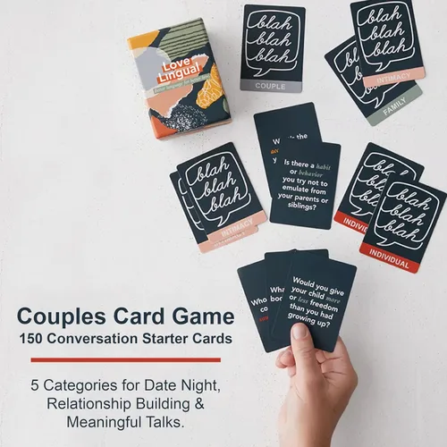 Miniatura 2 de FLUYTCO Love Lingual: El juego de cartas original para parejas 150 tarjetas de inicio de conversación para una cita nocturna, conexión más
