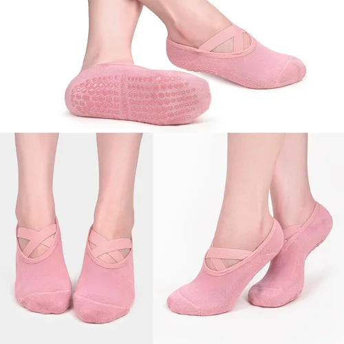 Miniatura 2 de Diu Life Paquete de 3 Calcetines de Pilates Yoga con Agarres para Mujeres, Antideslizantes, Entrenamiento, Pure Barre, Ballet, Danza, Calcetines