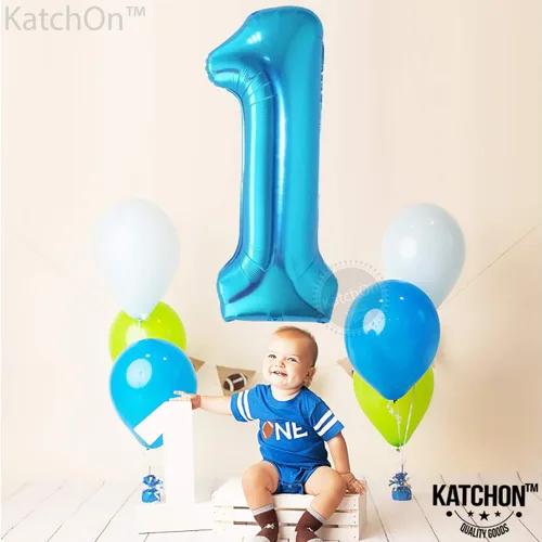 Miniatura 982 de KatchOn, Globo grande azul número 2 de 40 pulgadas Decoraciones de cumpleaños de Baby Shark para niño de 2 años Globo azul número 2 Globo