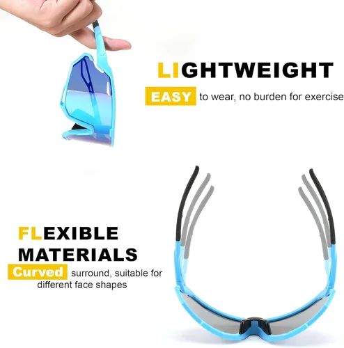 Miniatura 5 de FEISEDY Gafas de sol deportivas para hombres y mujeres, gafas de ciclismo con protección UV, para béisbol, esquí, correr, golf, B0082