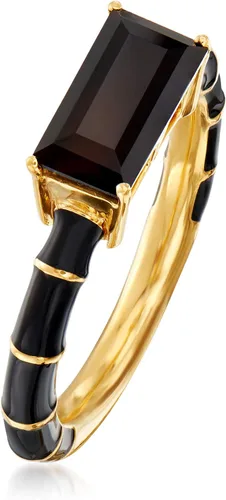 Miniatura 3 de Ross-Simons Anillo de piedras preciosas y esmalte en oro de 18 quilates sobre plata esterlina, Gema, Amatista