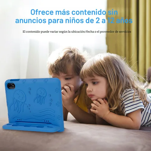 Miniatura 3 de WXUNJA Tablet Android 15 Kids 2025, tabletas actualizadas de 10.1 pulgadas con procesador Octa-Core, batería de 6000 mAh, espacio para niños, Azul