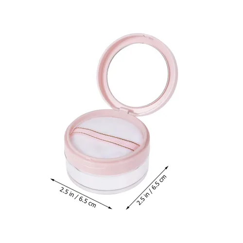 Miniatura 5 de SOLUSTRE Estuche de polvo con espejo con soplo, contenedor de polvo suelto vacío portátil, caja de maquillaje compacta, diseño resistente a