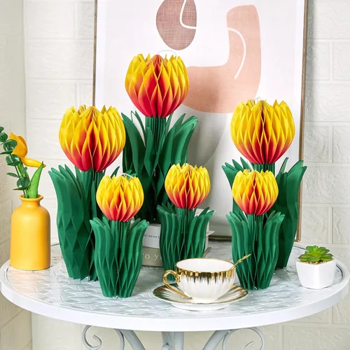 Miniatura 10 de 12Pcs Green Butterfly Flower Honeycomb Table Centerpieces–Reusable Easy Assembly Garden Table Decor for Women, Spring Theme, Birthday, Summer