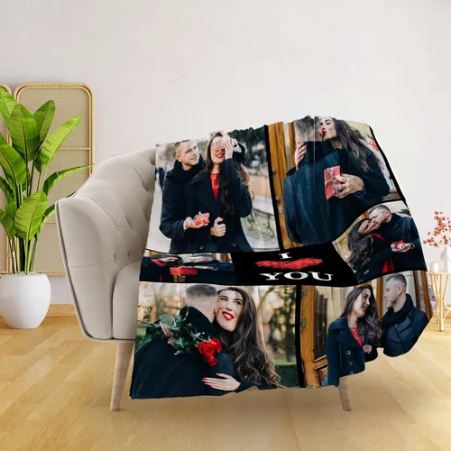 Miniatura 3 de Manta personalizada con foto, manta personalizada con imágenes, regalos personalizados para el día de San Valentín para mamá, papá, amigos, novio