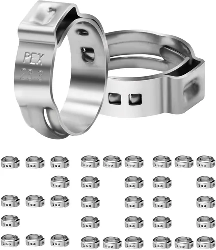 Paquete de 200 abrazaderas PEX de 3/4 pulgadas, abrazaderas de manguera de oreja única de acero inoxidable 3/4" × 200