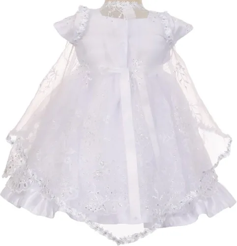 Miniatura 3 de BluNight Collection Vestidos de capó para bautizo y bautizo para niñas pequeñas
