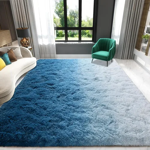 Miniatura 18 de Alfombra de área púrpura y azul de 6x9, alfombras grandes para sala de estar y dormitorio, alfombra mullida y linda, alfombras modernas