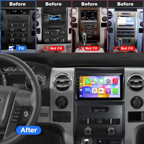 Miniatura 2 de 4+64 Android 13 para Ford F150 2009-2014 Radio de coche, 9 pulgadas IPS pantalla táctil estéreo del coche con Carplay inalámbrico/Android Auto