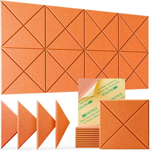 Miniatura 40 de Paquete de 22 paneles acústicos autoadhesivos, 12"X 12"X 0.4" paneles de espuma insonorizante, paneles de pared insonorizados de alta densidad