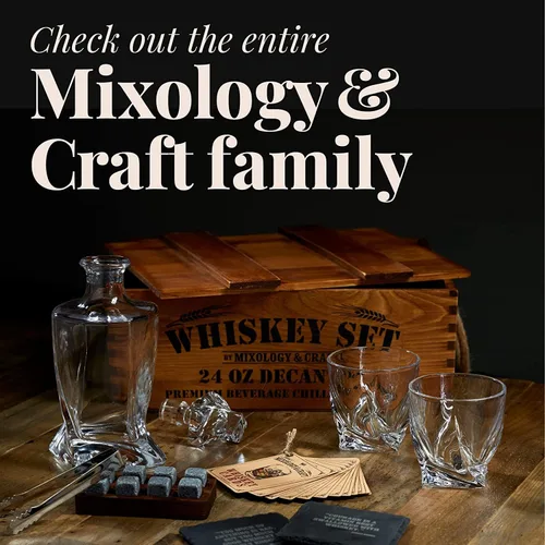 Miniatura 7 de Mixology & Craft Piedras de whisky – Juego de 6 rocas de whisky escalofriantes de granito en forma de cubo, regalos de whisky para hombres