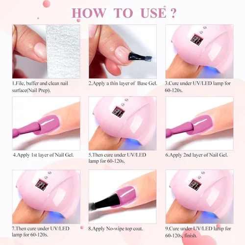 Miniatura 7 de MTSSII Juego de 18 esmaltes de uñas de gel, color nude, rosa, azul, amarillo, kit de esmalte de uñas de gel, compatible con lámpara UV/LED, remojar
