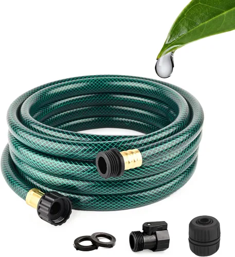 Miniatura 13 de Manguera de agua corta de 5/8 pulgadas: Manguera líder de PVC de 3 pies ligera y sin torceduras con accesorios de plástico para conexión de grifo a