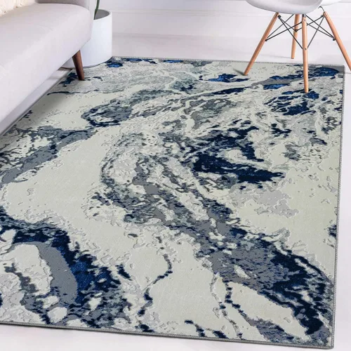 Miniatura 14 de LUXE WEAVERS Alfombra abstracta de mármol azul 2X8