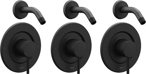 Miniatura 11 de Moen Align T2192NHBL - Kit de molduras de ducha Posi-Temp de equilibrio de presión, color negro mate, sin cabezal de ducha, requiere válvula