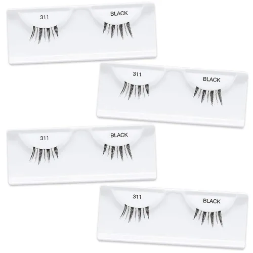 Ardell Accent Half Lashes 311 - Negro, Pestañas Postizas de Media Pestaña Ligeras Estilo Ojo de Gato para Realce Natural del Ojo, Pestañas Postizas