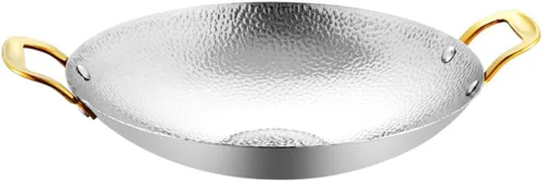 Miniatura 10 de Kichvoe Martillo de acero inoxidable olla seca de doble mango sartén de cocina 10.82 x 8.26 x 2.04 pulgadas, sartén ligera para cocina casera