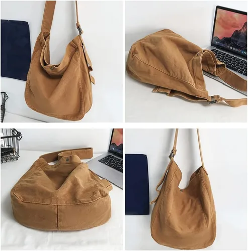 Miniatura 2 de Bolso bandolera grande de lona para mujer, bolso de mano de moda, bolso de viaje vintage, bolso cruzado