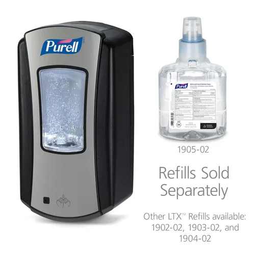 Miniatura 3 de Dispensador de Purell LTX, capacidad de 42 fl oz., Cromo/Negro, 1