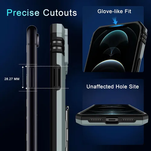Miniatura 325 de DEERLAMN Funda para iPhone Xs Max con funda deslizante para cámara + protector de pantalla, soporte giratorio de anillo de grado militar a prueba