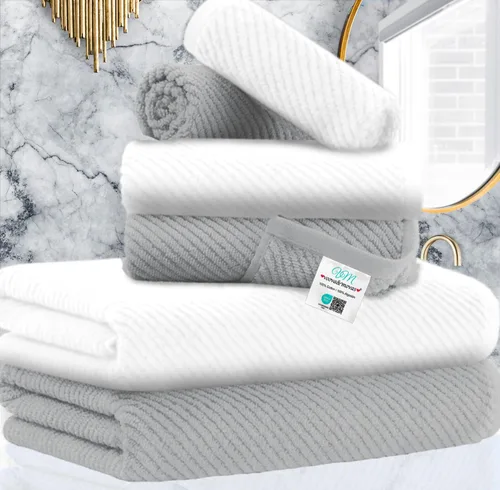 Miniatura 41 de VOOVA & MOVAS Toallas de baño amarillas – 100% algodón Secado rápido Peso Gruesas Suave, juego de 6 toallas de baño, 2 toallas grandes de 30