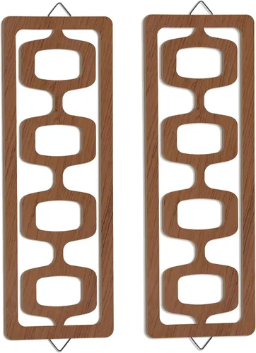 Miniatura 8 de CroBlissful 2 piezas de arte de pared moderno de mediados de siglo, madera, acentos decorativos de elegancia de mediados de siglo, escultura