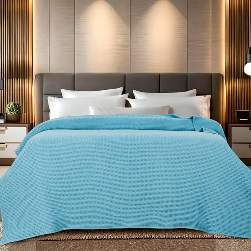 Miniatura 2 de Bed Bath & Home - Manta de 100% algodón, ligera y transpirable, buena para todas las estaciones, suave y acogedora.