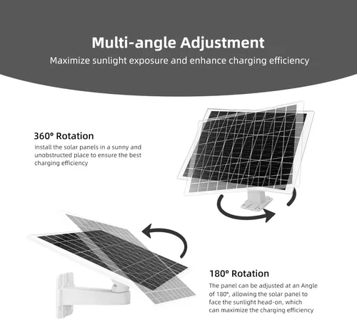 Miniatura 4 de Paquete de 4 cargadores de panel solar de cámara de 7 W compatibles con eufyCam 3/S330, 3C/S300, S350/C220/C210, eufy SoloCam S220/S340/C210
