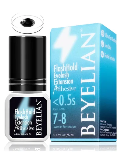 BEYELIAN - Pegamento para extensiones de pestañas sensibles 0,17 fl oz / 5 ml / Tiempo de secado 0,5 segundos / Retención de 7-8 semanas / Adhesivo