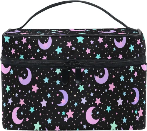 Miniatura 45 de Bolsa de Maquillaje, Estuche de Maquillaje Organizador de Viaje con Diseño de Calavera y Flores, Estuche de Cosméticos, Bolsas de Aseo para Niñas