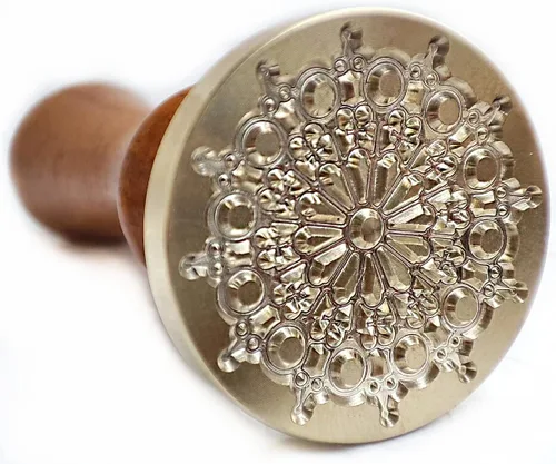 Miniatura 4 de Sello de cera con empuñadura de flor de mandala de 1.496 pulgadas, 1.575 pulgadas, con empuñadura, para invitación de boda, sellado de tarjetas