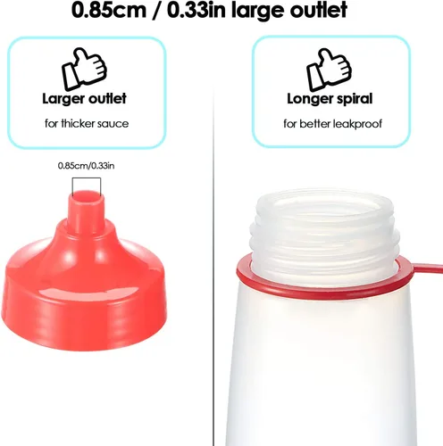 Miniatura 2 de Botella exprimidora de condimentos para salsas de boca ancha, botellas de plástico para condimentos, pintura, salsa de tomate, mostaza, aceite