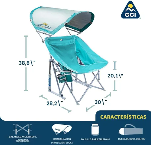 Miniatura 2 de GCI Outdoor Waterside Pod Rocker - Mecedora para exteriores con toldo parasol