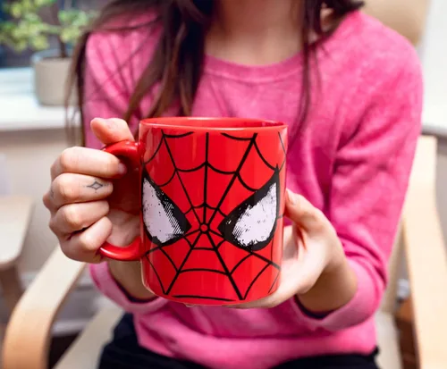 Miniatura 7 de Silver Buffalo Marvel Comics Spider-Man - Taza de cerámica clásica con máscara Capacidad para 20 onzas
