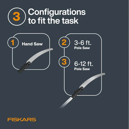 Miniatura 3 de Fiskars XtendControl - Podadora de árbol extensible de 12 pies, recortadora de ramas de sierra de poste ajustable con sierra X1 de 15 pulgadas