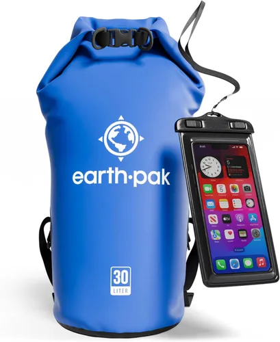 Miniatura 20 de Earth Pak Bolsa Seca Impermeable - Mochila Impermeable de Cierre Enrollable Superior Mantiene el Equipo Seco para Kayak con Funda Impermeable