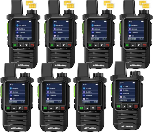 Miniatura 14 de Walkie Talkies globales gratuitos de por vida, radio 4G PoC, radio nacional, radio PTT bidireccional de larga distancia con linterna para equipos
