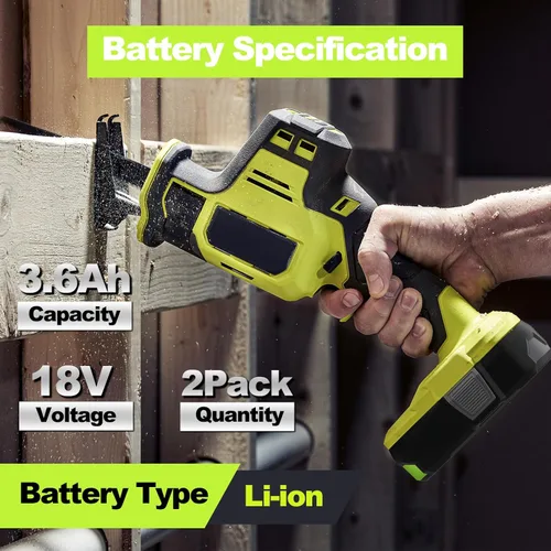 Miniatura 2 de Paquete de 2 baterías de repuesto de 3.6Ah para batería Ryobi de 18 V P102 P103 P104 P107, compatible con herramientas eléctricas inalámbricas Ryobi