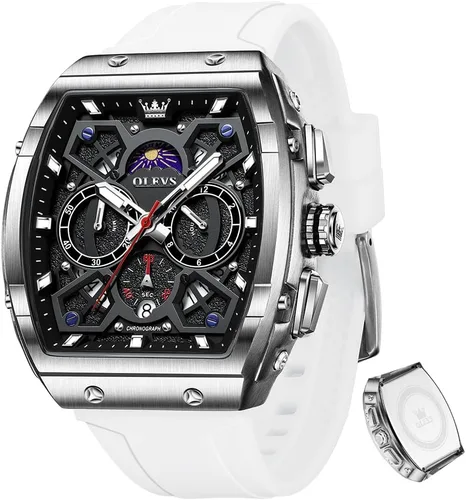Miniatura 29 de OLEVS - Relojes para hombre, de cuero marrón, caja dorada, analógico, de cuarzo, de moda, para negocios, reloj de vestir, con fecha, luminoso