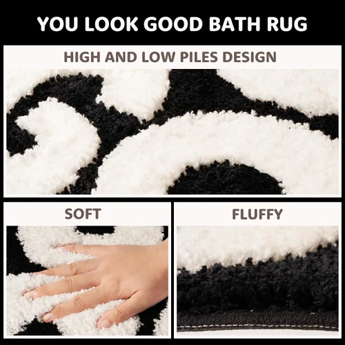 Miniatura 4 de 𝗟𝗮𝗿𝗴𝗲 𝟮𝟰" x 𝟯𝟭" Alfombra de Baño "You Look Good" Linda Alfombra de Baño Lindas Alfombras de Baño Divertidas Alfombras de Baño Divertidas Decoración