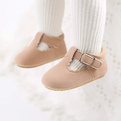 Miniatura 3 de SOFMUO Zapatos deportivos de cuero con cordones para bebés y niñas con suela de goma suave, mocasines Oxford para recién nacidos, mocasines
