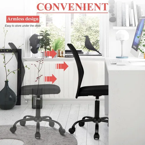 Miniatura 6 de Silla de oficina en casa, silla ergonómica de escritorio con respaldo medio, silla de computadora moderna de altura ajustable, silla giratoria