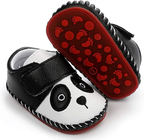 Miniatura 4 de HsdsBebe Baby Boys Girls Pu Leather Hard Bottom Walking Sneakers Toddler Rubber Sole First Walkers Infant Cartoon Slippers Crib Shoes